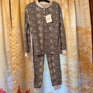 ANTHROPOLOGY LUCY AND DITY PJ SET SIZE SMALL BLACK AND WHITE STRIPE